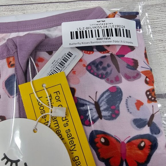 NIB Little Sleepies Butterfly Kisses Zippy Size 6-12 months - Picture 2 of 3